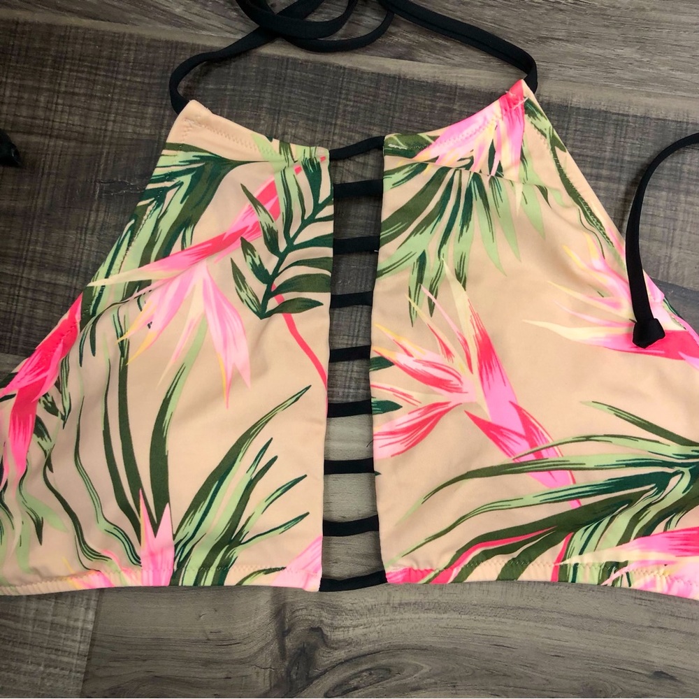 Victoria’s Secret Pink tropical triangle halter bikini top